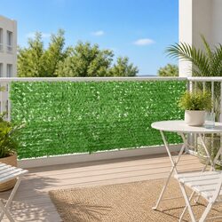 Balcony Privacy Screen Green Leaves 400x100cm Outdoor Terrace Garden Shade Panel