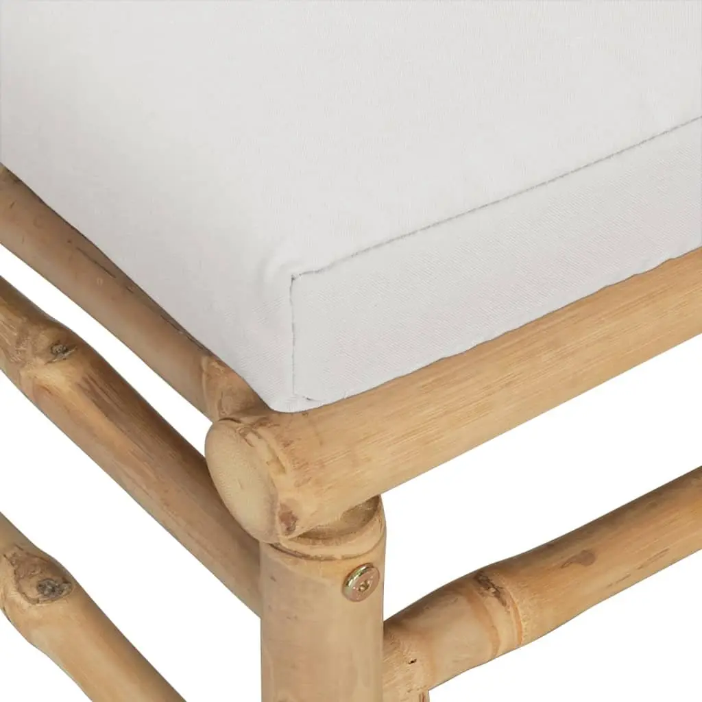 Bamboo Garden Lounge Set Modular Outdoor Furniture 6 Piece with Cushions Backrest