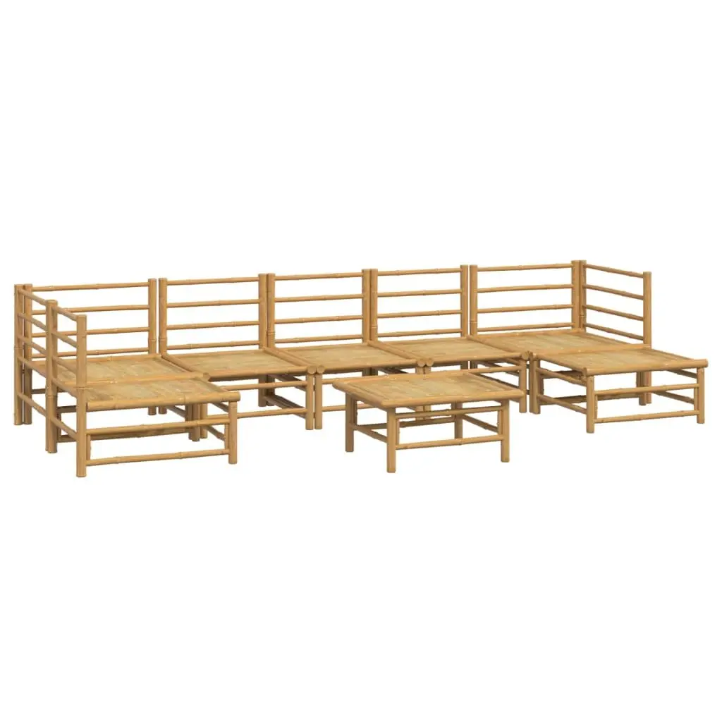 Outdoor Garden Lounge Set 8 Piece Bamboo Furniture with Cushions Patio Sofa