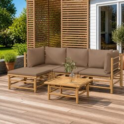 Create Your Oasis with a 5-Piece Bamboo Lounge Set