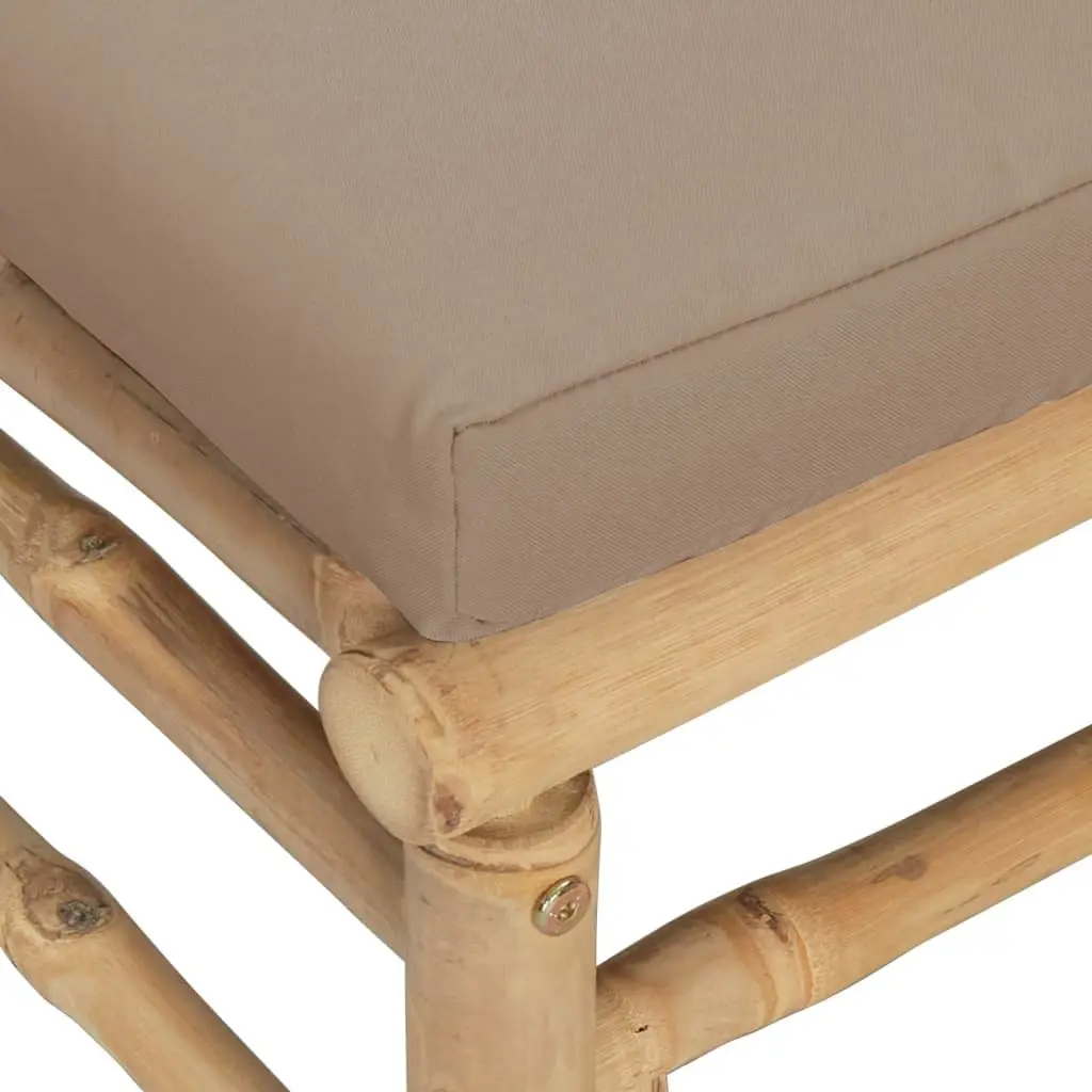 Bamboo Corner Sofa Set Modular Outdoor Furniture 2 pcs with Cushions