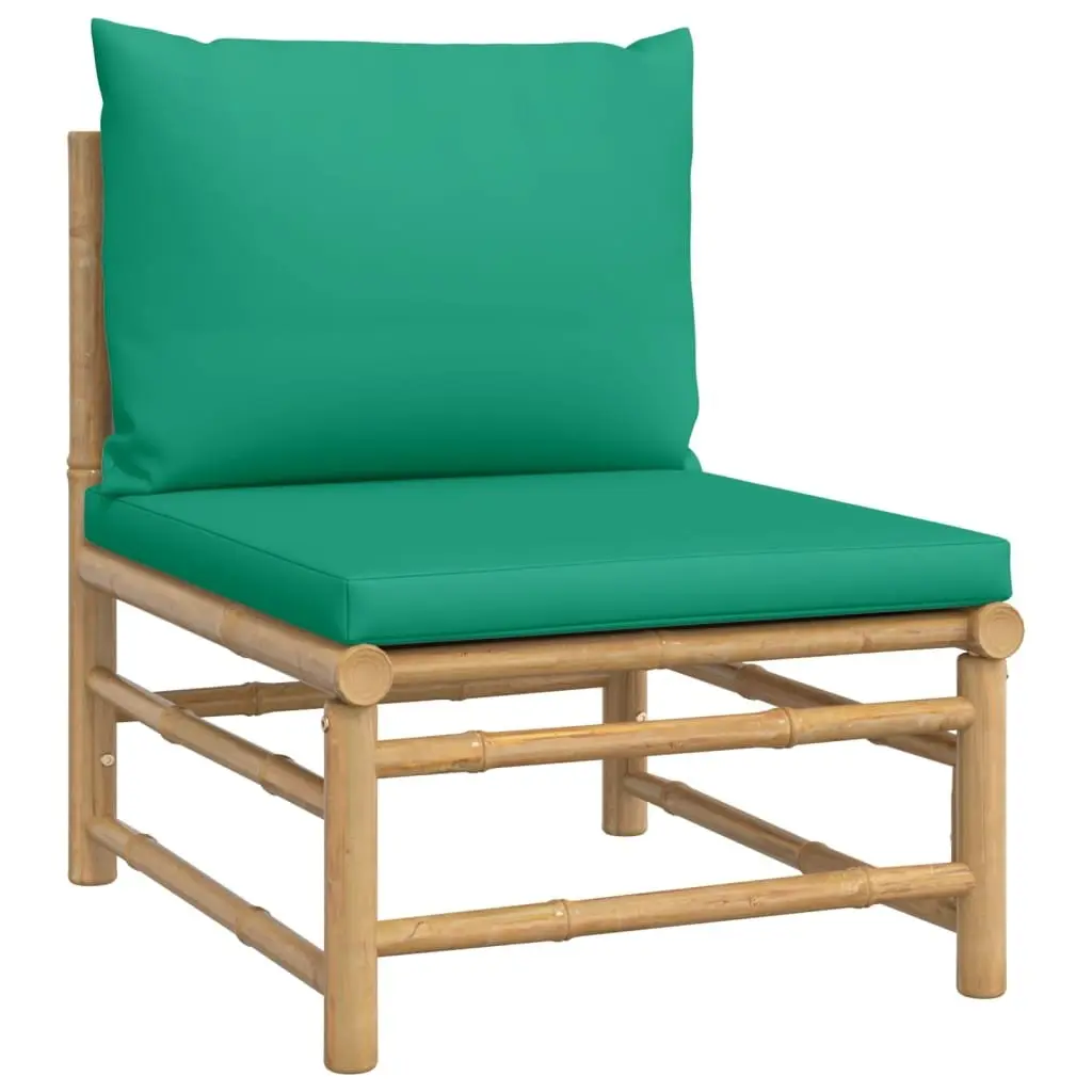 Bamboo Garden Lounge Set 6 Piece Outdoor Furniture with Cushions Brown