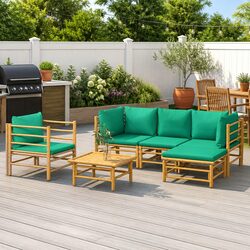 Friendly 6-Piece Bamboo Lounge Set for Outdoor Comfort