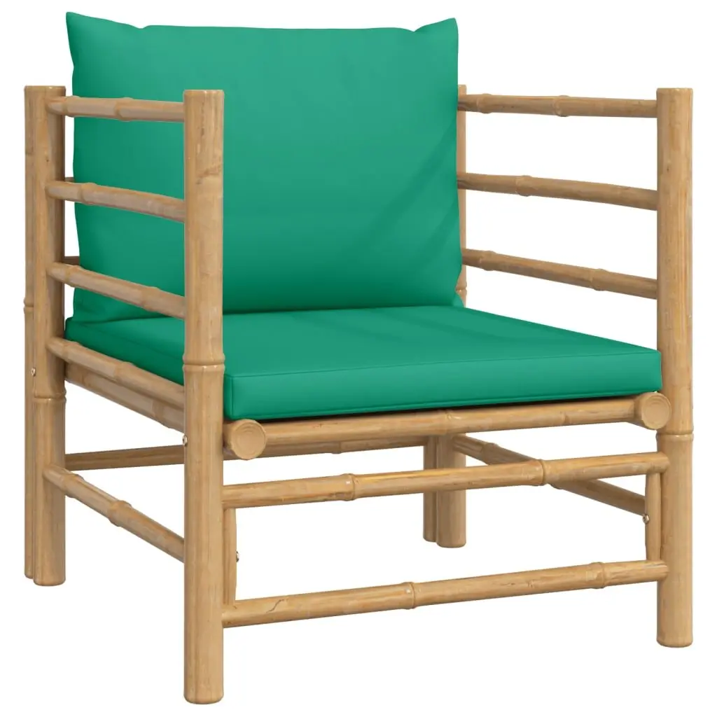 Garden Lounge Set Bamboo Outdoor Furniture 6 Piece Brown