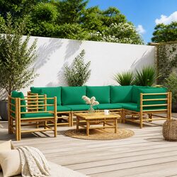 Your Ideal 7 Piece Bamboo Garden Lounge Set Awaits