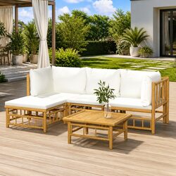 Your Perfect 5 Piece Garden Lounge Set with Cream Cushions