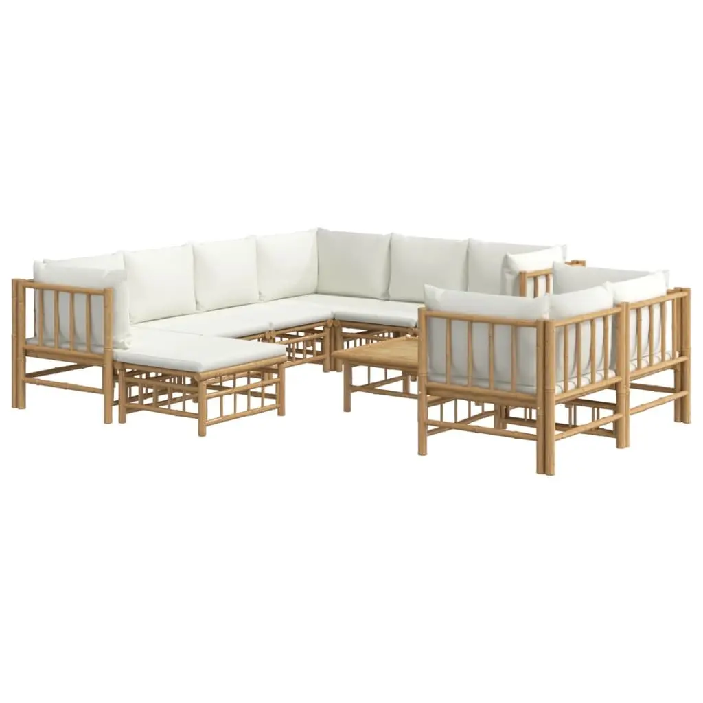 Garden Lounge Set Bamboo Outdoor Furniture 10 Pieces