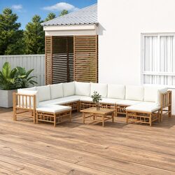 Comfortable 11-Piece Bamboo Lounge Set with Modular Design