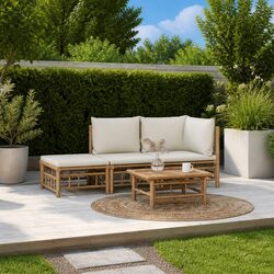 Your Perfect Outdoor Lounge Set: 3 Pieces of Bamboo Comfort