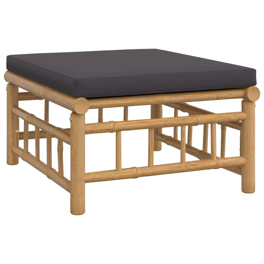 Bamboo Garden Lounge Set 6 Piece Outdoor Furniture with Cushions Brown