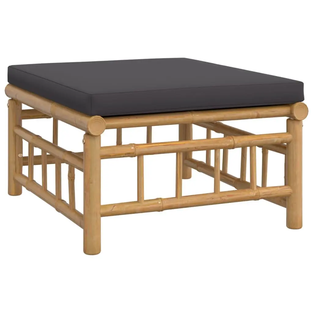Garden Lounge Set 6 Piece Bamboo Outdoor Furniture with Cushions Patio Seating