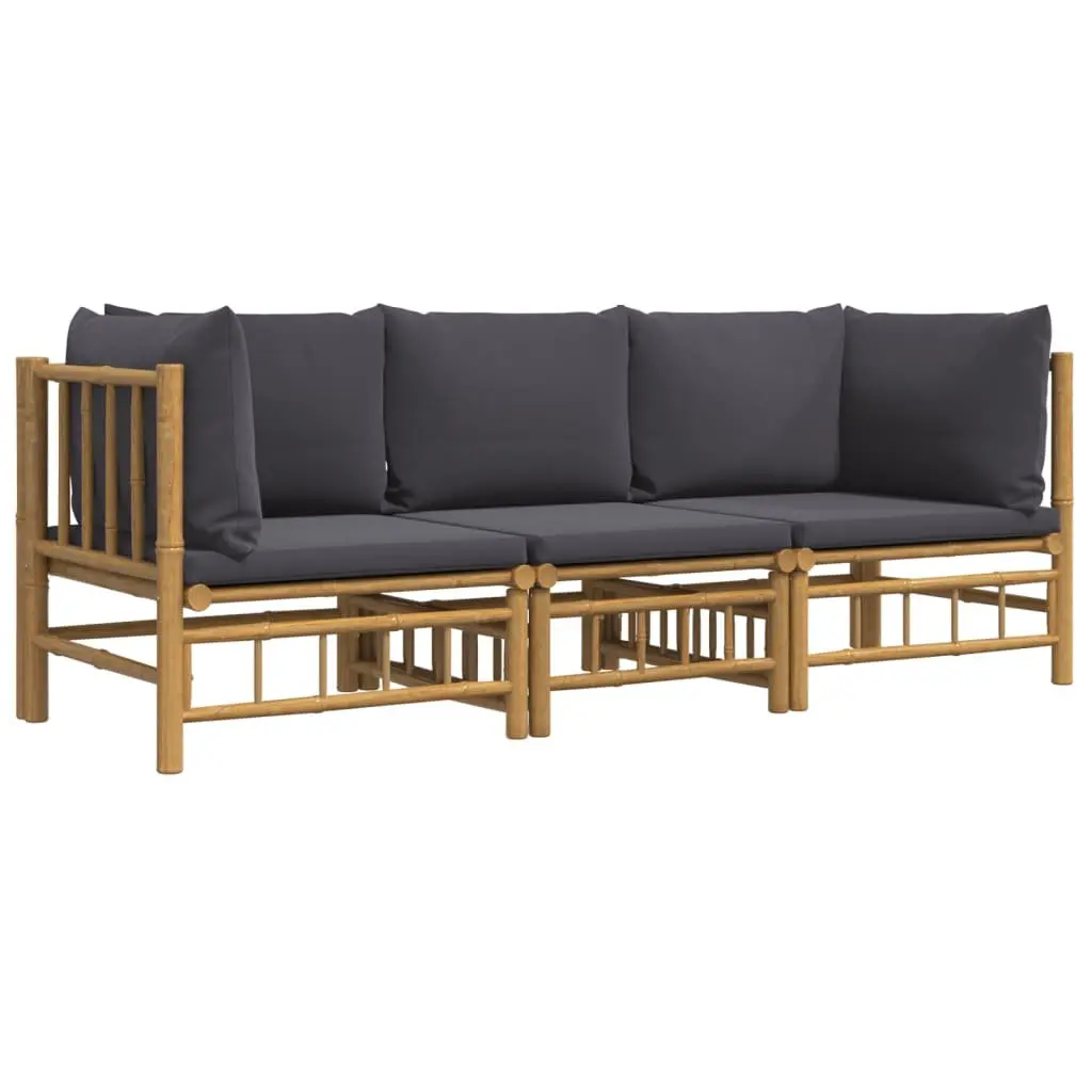 Garden Lounge Set Modular Bamboo Outdoor Furniture 3 Piece