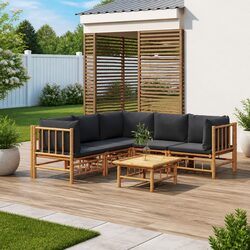 Your Perfect Outdoor Companion: 6-Piece Bamboo Lounge Set