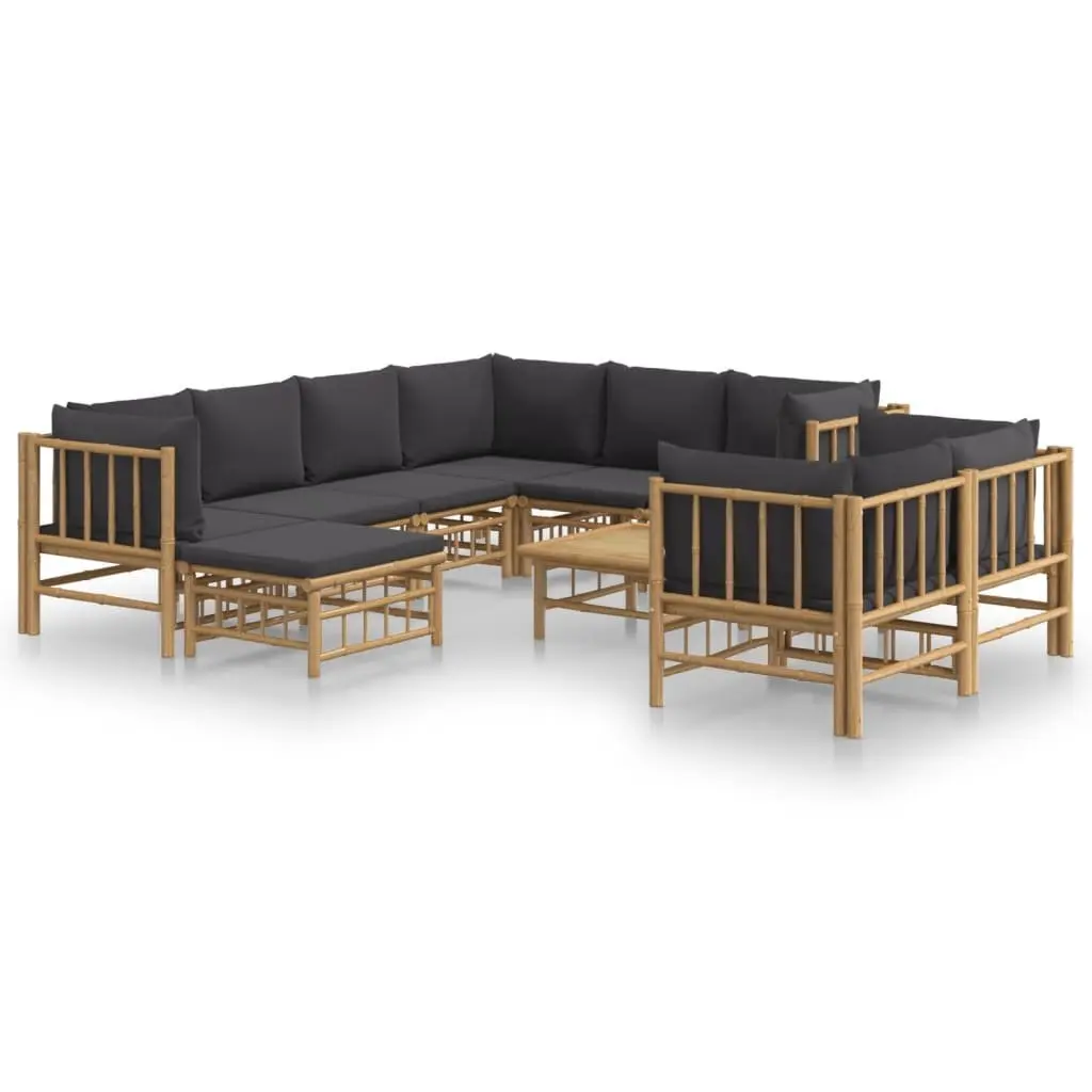 Garden Lounge Set Modular Bamboo Outdoor Furniture 10 Piece