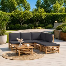 Your New Favorite 6 Piece Bamboo Lounge Set for the Outdoors