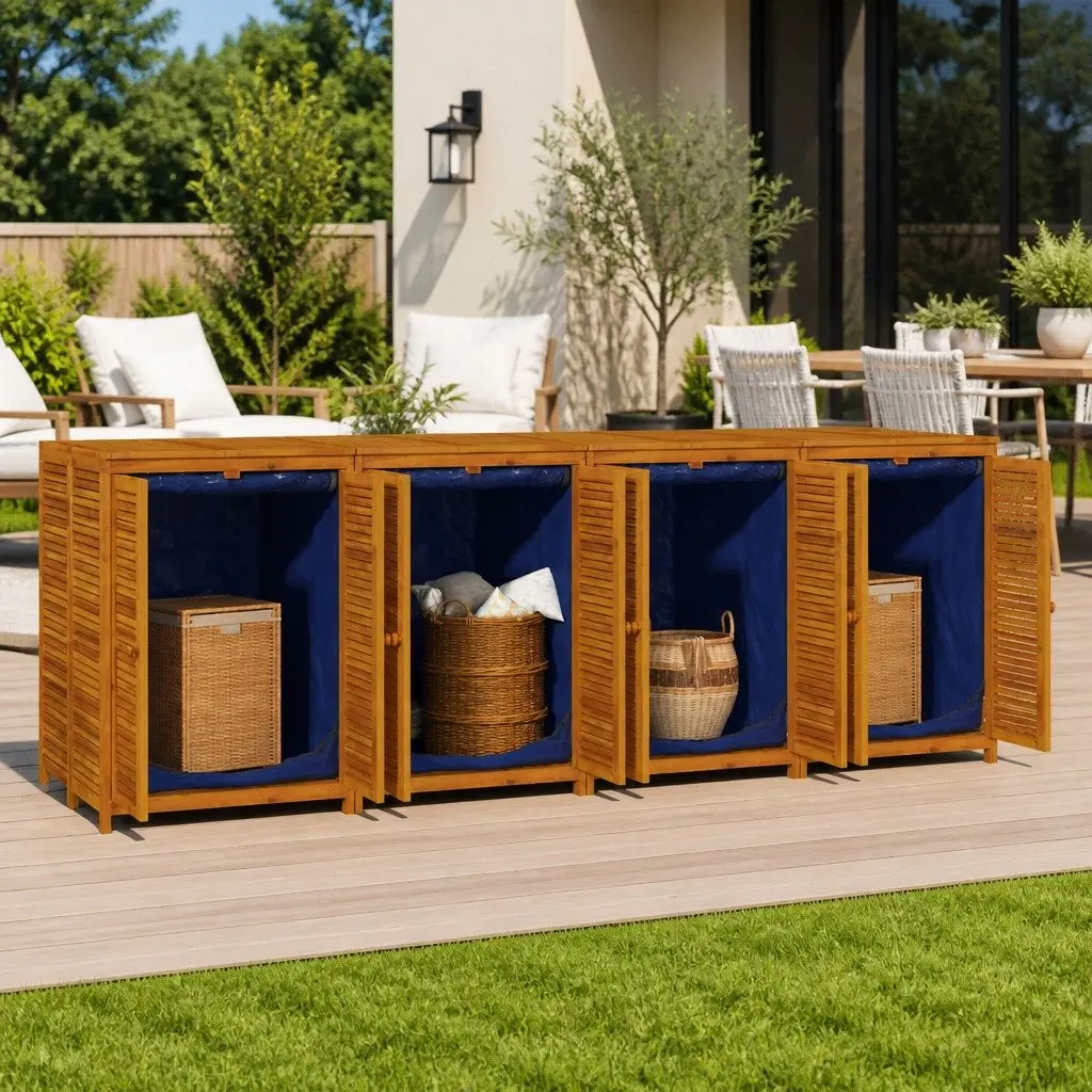 Garden Storage Box Solid Acacia Wood 280x87x104 cm