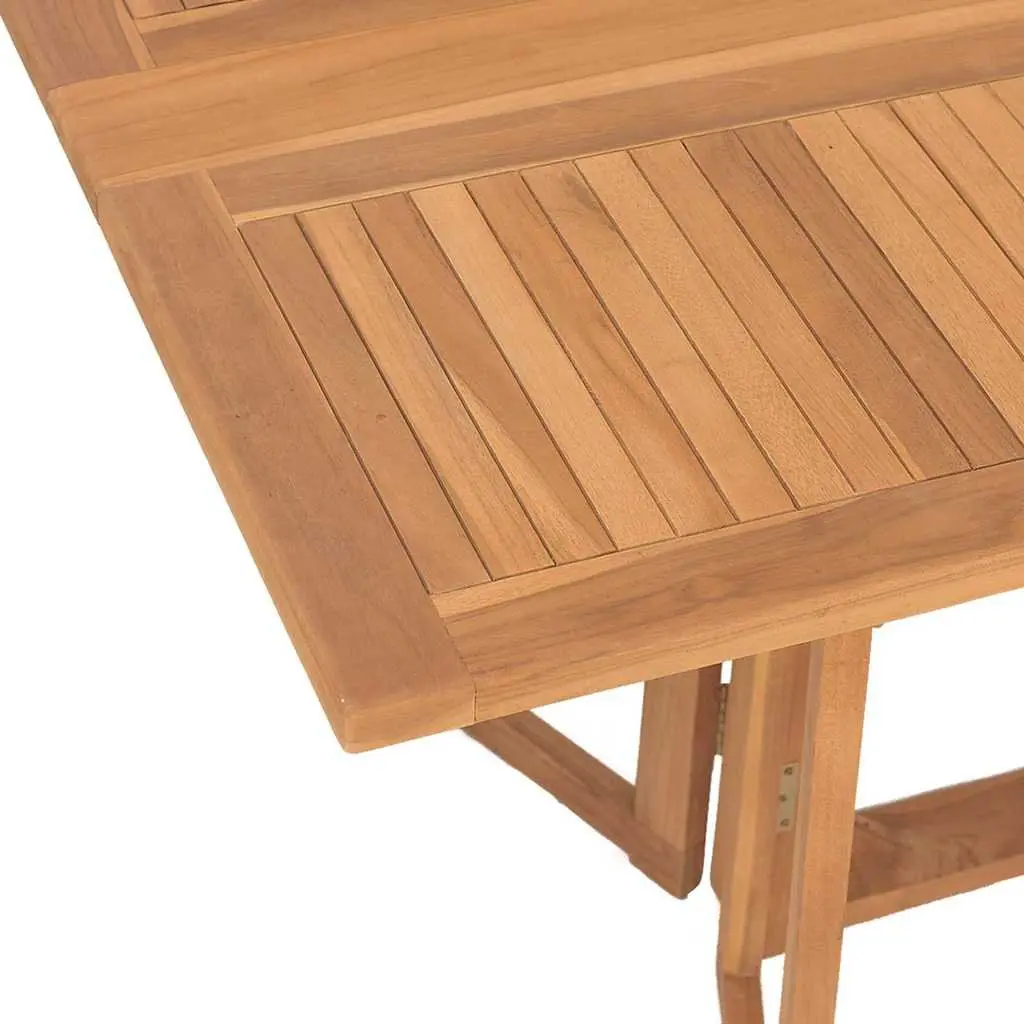 Outdoor Dining Set Modern Teak Wood 7 Piece Rectangular Table and Chairs
