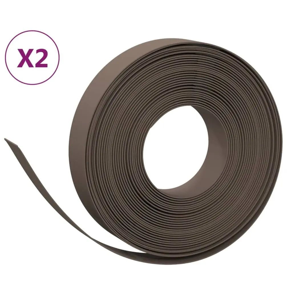 Garden Border Edging Flexible Brown 10 m