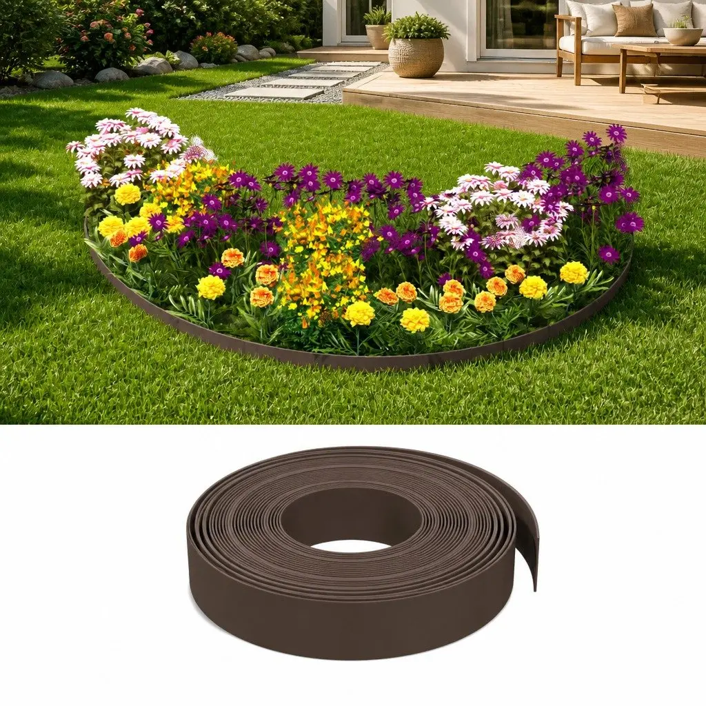 Garden Edgings Flexible Brown 10 m 4 Piece Landscape Edging