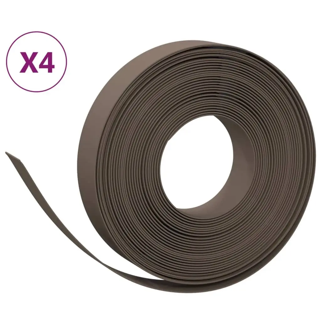 Garden Edgings Flexible Brown 10 m 4 Piece Landscape Edging