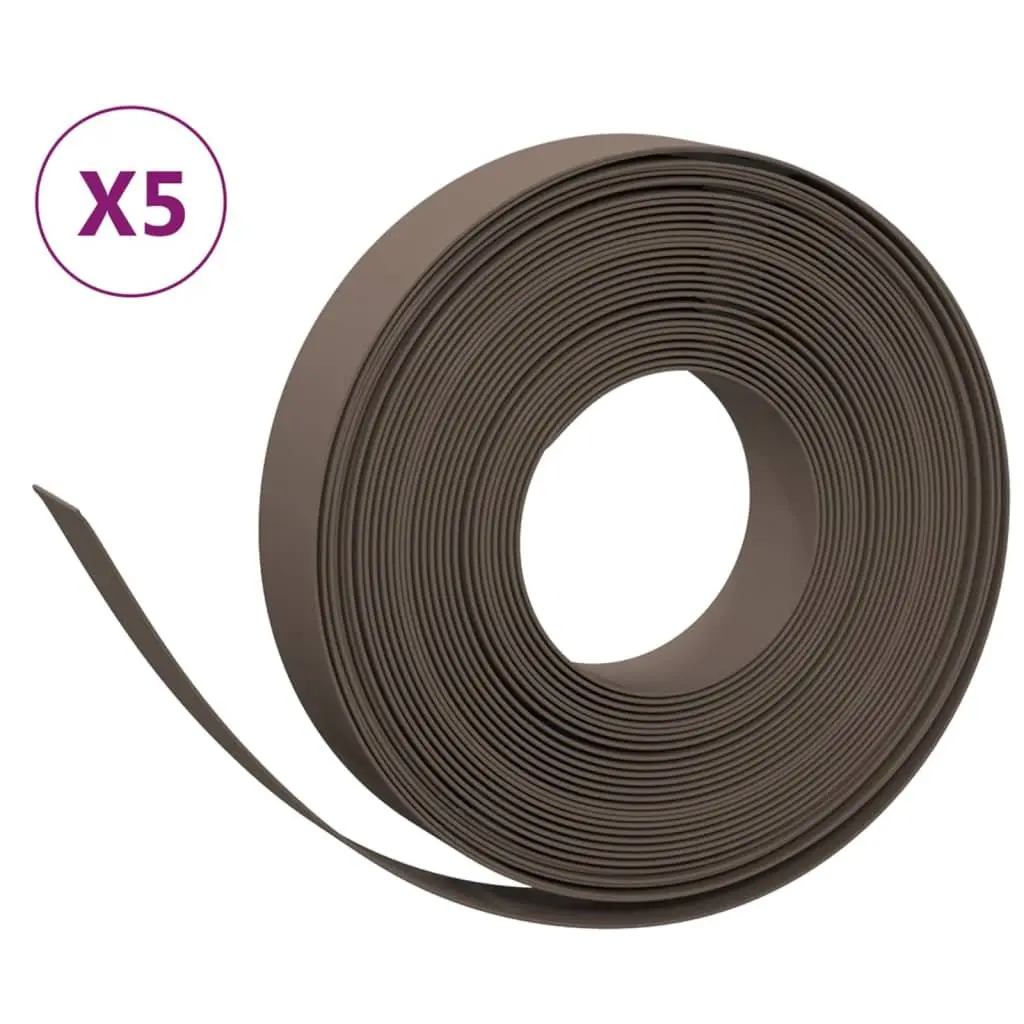 Garden Edging Borders Flexible Brown 10 m