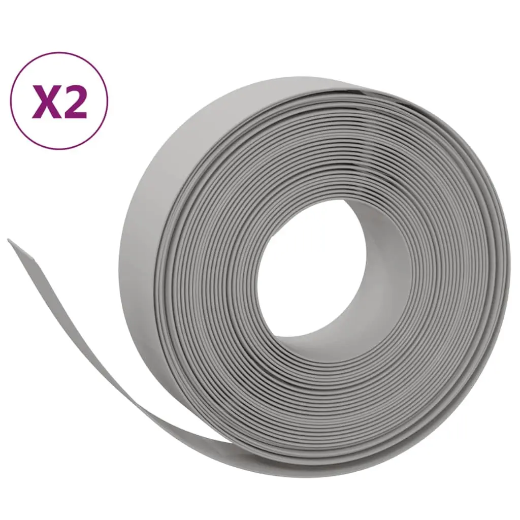 Garden Edging Border Flexible Grey 10 m