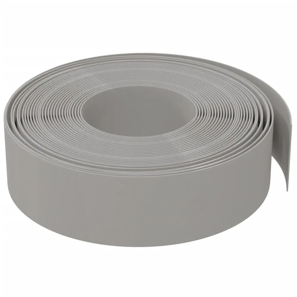Garden Edging Flexible Grey 10 m 3 Pieces Lawn Border Flower Bed Edger