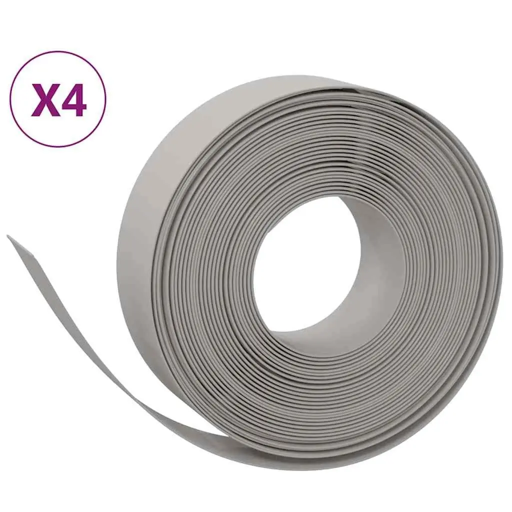 Garden Edging Borders Flexible Grey 10 m 4 Piece Lawn Edging Strips