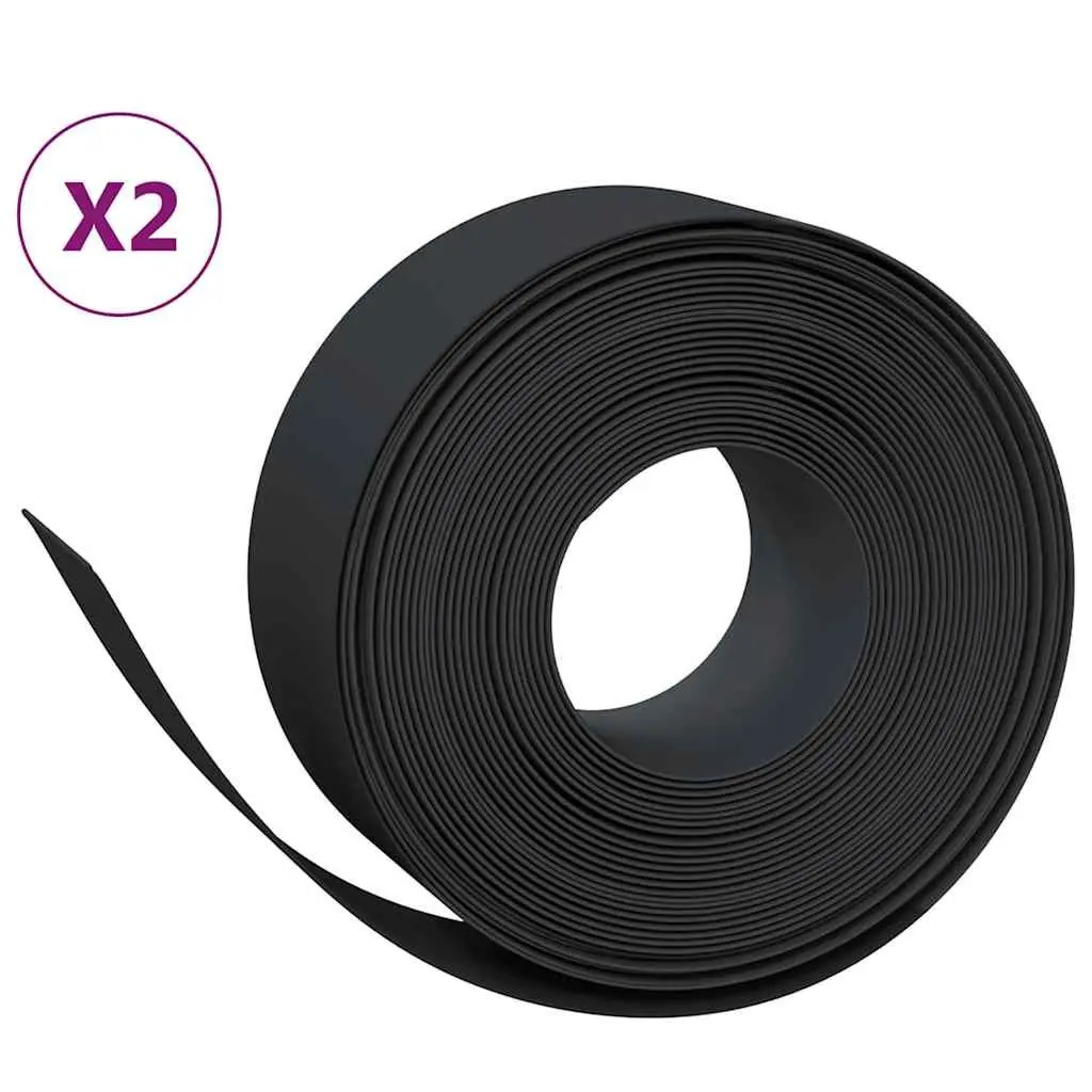 Garden Edging Flexible Black 10m for Flower Bed Path Barrier