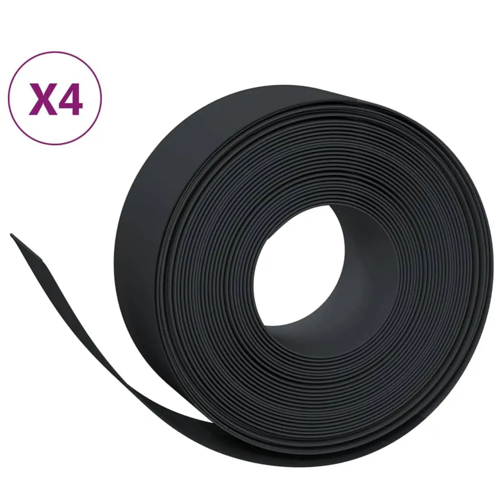Garden Edging Border Flexible Black 10m 4 Pieces
