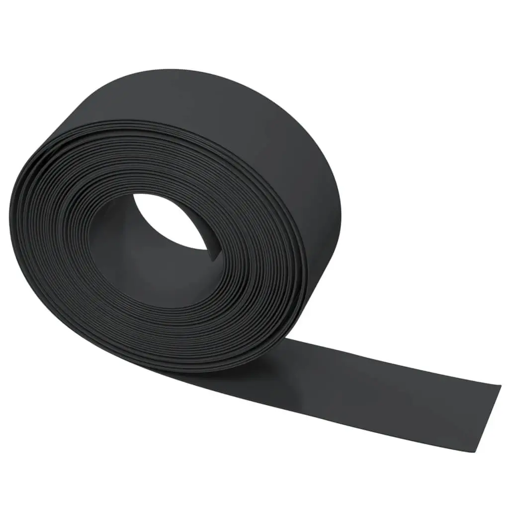 Garden Edging Borders Flexible Black Polyethylene 5 Piece Set 10m