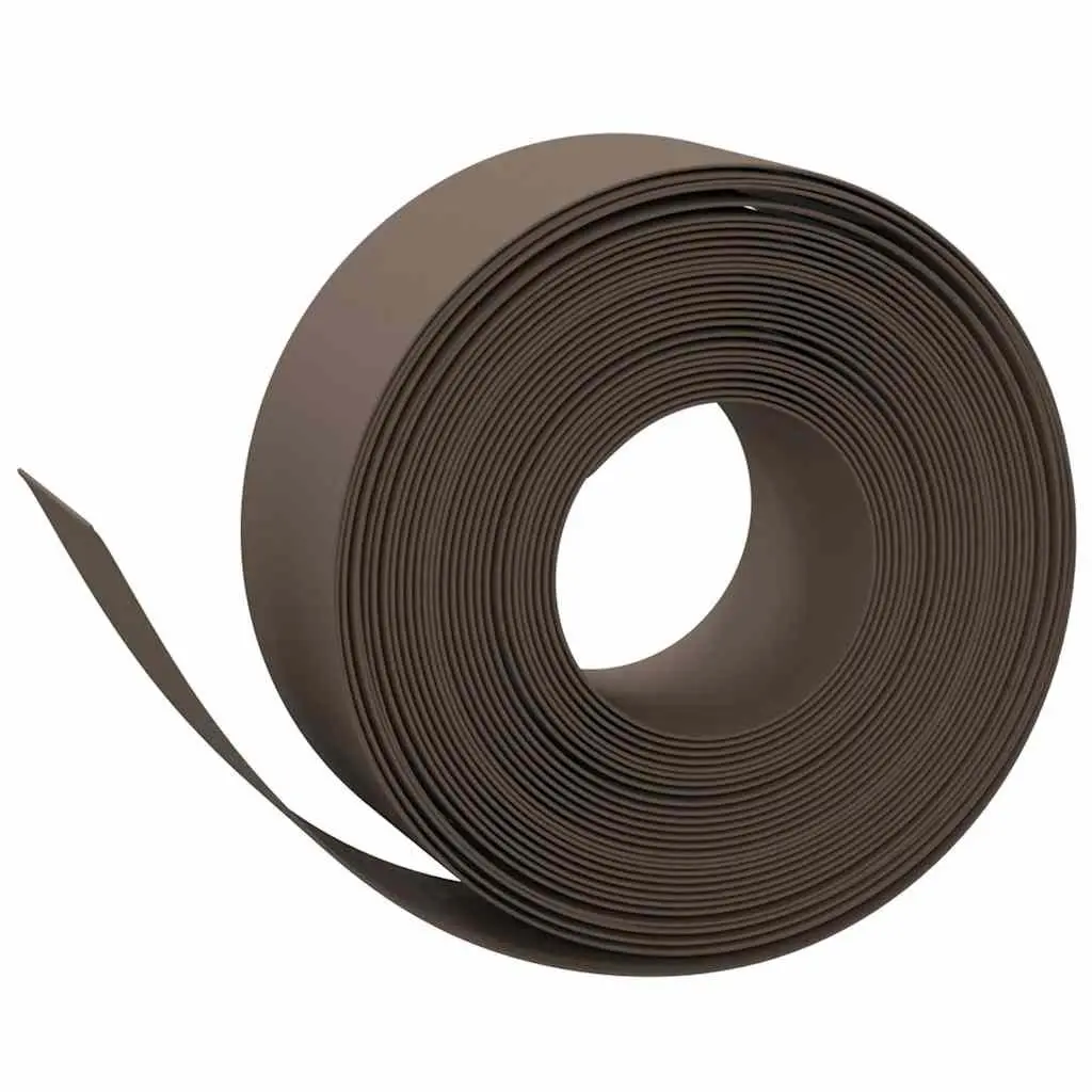 Garden Edging Flexible Brown 10 m 20 cm 3 Piece Lawn Border Flower Bed Edger