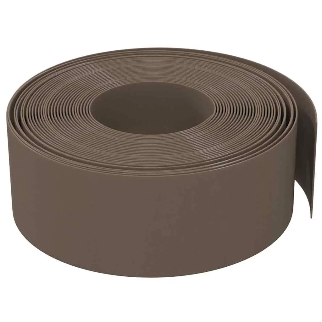 Garden Edging Flexible Brown 10 m 20 cm 3 Piece Lawn Border Flower Bed Edger