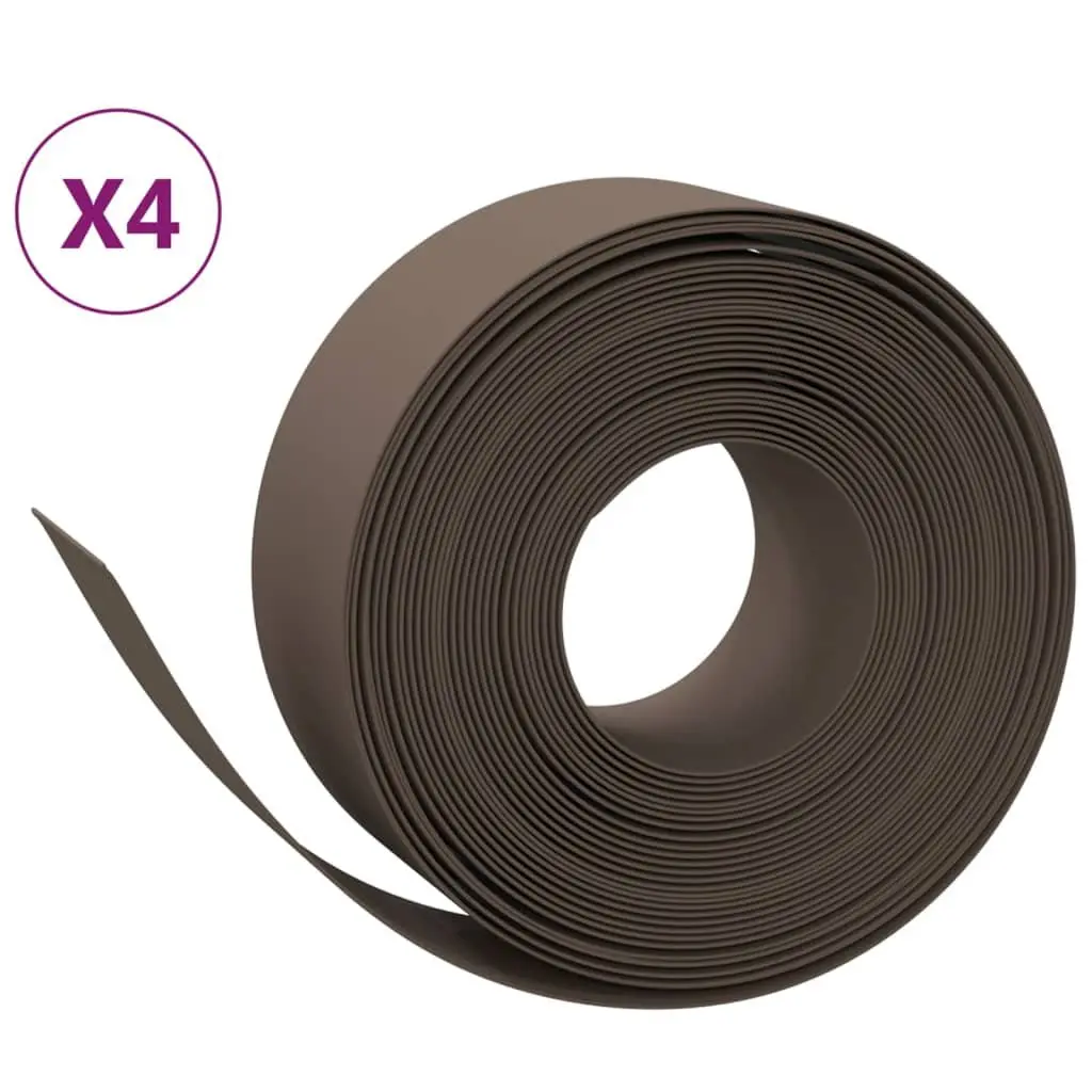 Garden Edging Flexible Brown 10 m 20 cm 4 Piece