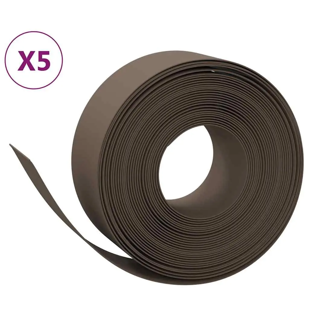 Garden Edging Borders Flexible Brown 10 m 5 Pieces