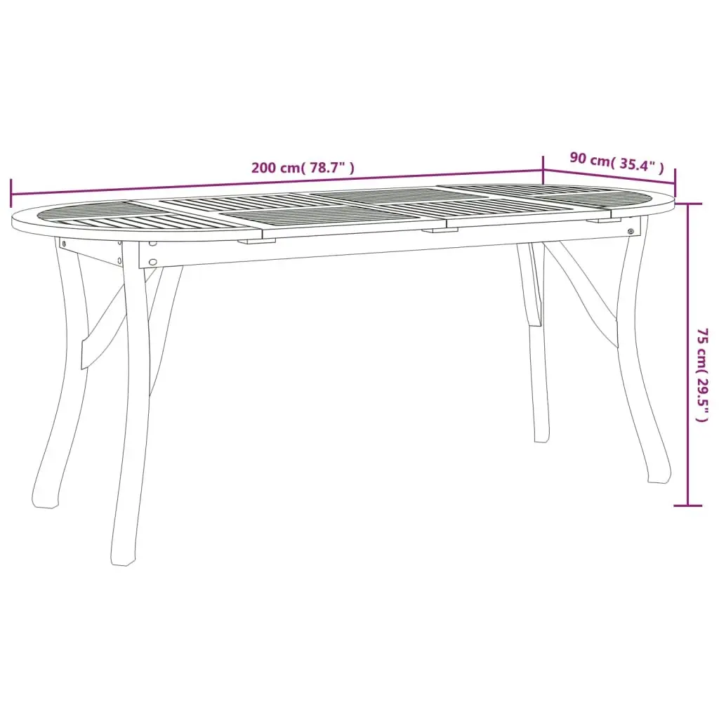 7 Piece Garden Dining Set Solid Wood Acacia Brown Outdoor Furniture Patio