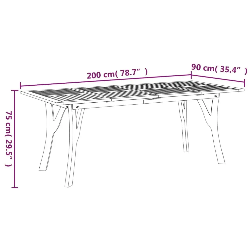 7 Piece Garden Dining Set Solid Acacia Wood Slatted Table with Curved Back Chairs Brown