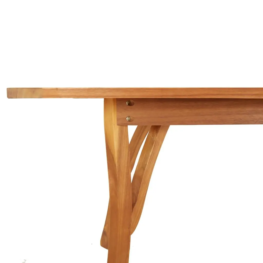 Garden Dining Set Solid Acacia Wood 9 Piece Outdoor Furniture Brown