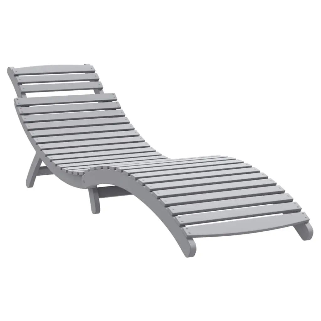 Sun Loungers 2 pcs Grey Outdoor Garden Patio Furniture Foldable Relaxing Seat