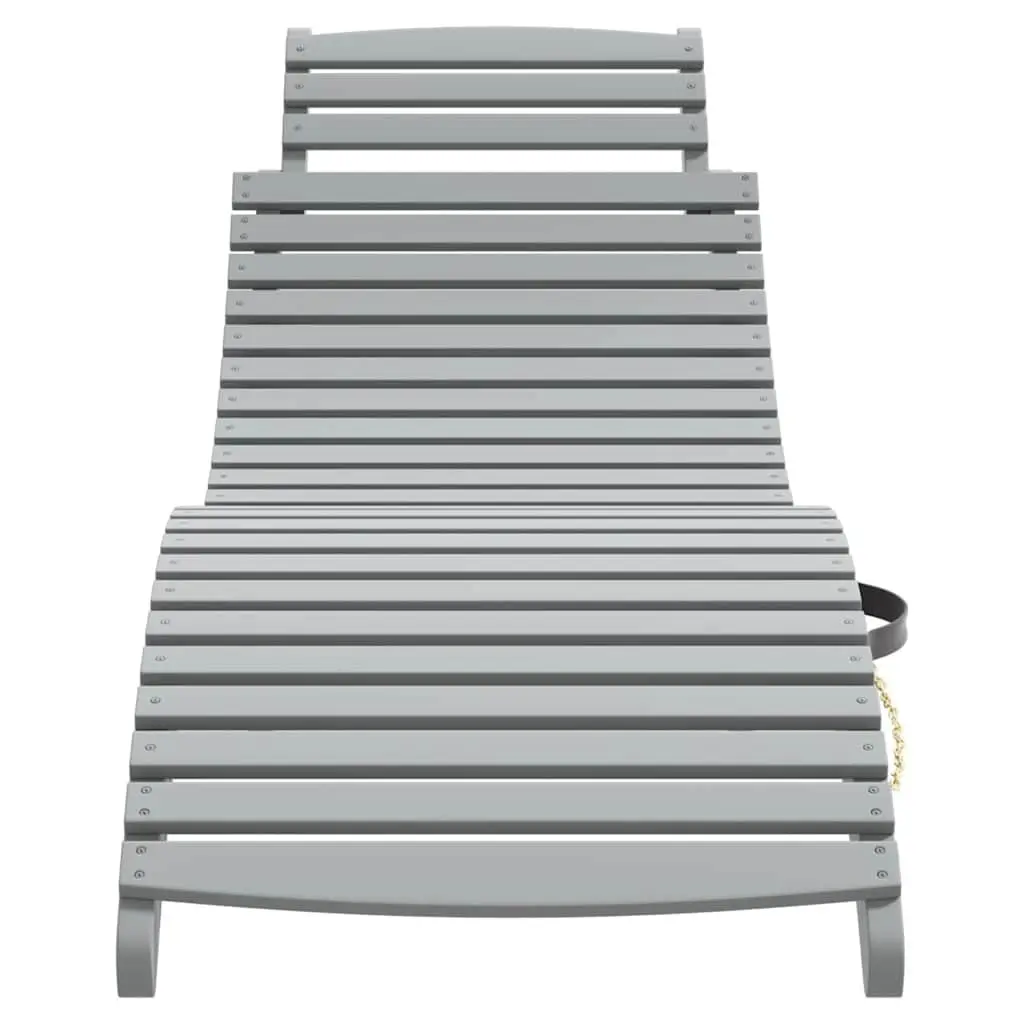 Sun Loungers Set 2 pcs with Side Table Grey Outdoor Garden Patio Furniture
