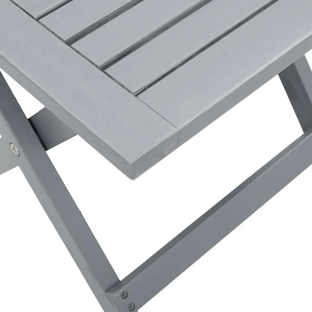 Sun Loungers Set 2 pcs with Side Table Grey Outdoor Garden Patio Furniture