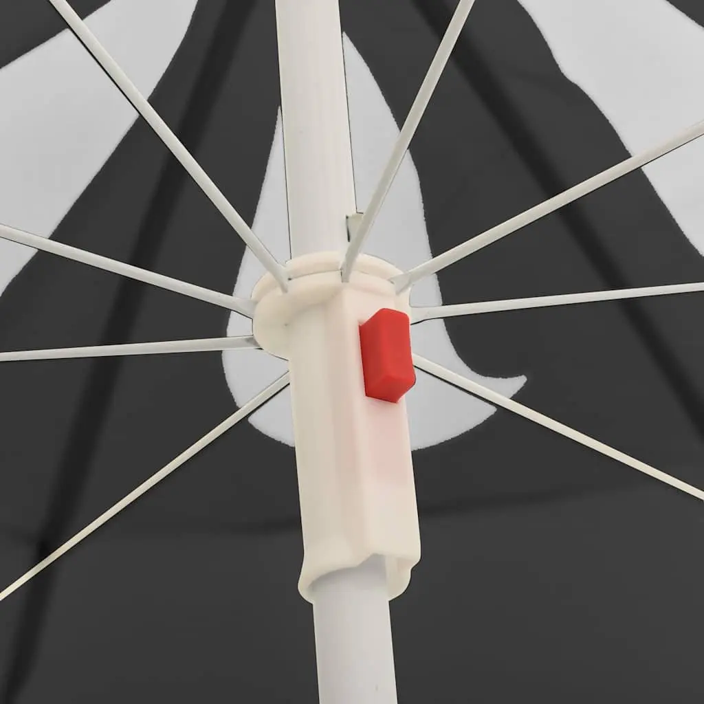 Garden Parasol Anthracite 180cm Outdoor Shade Umbrella Steel Pole Tilt Function