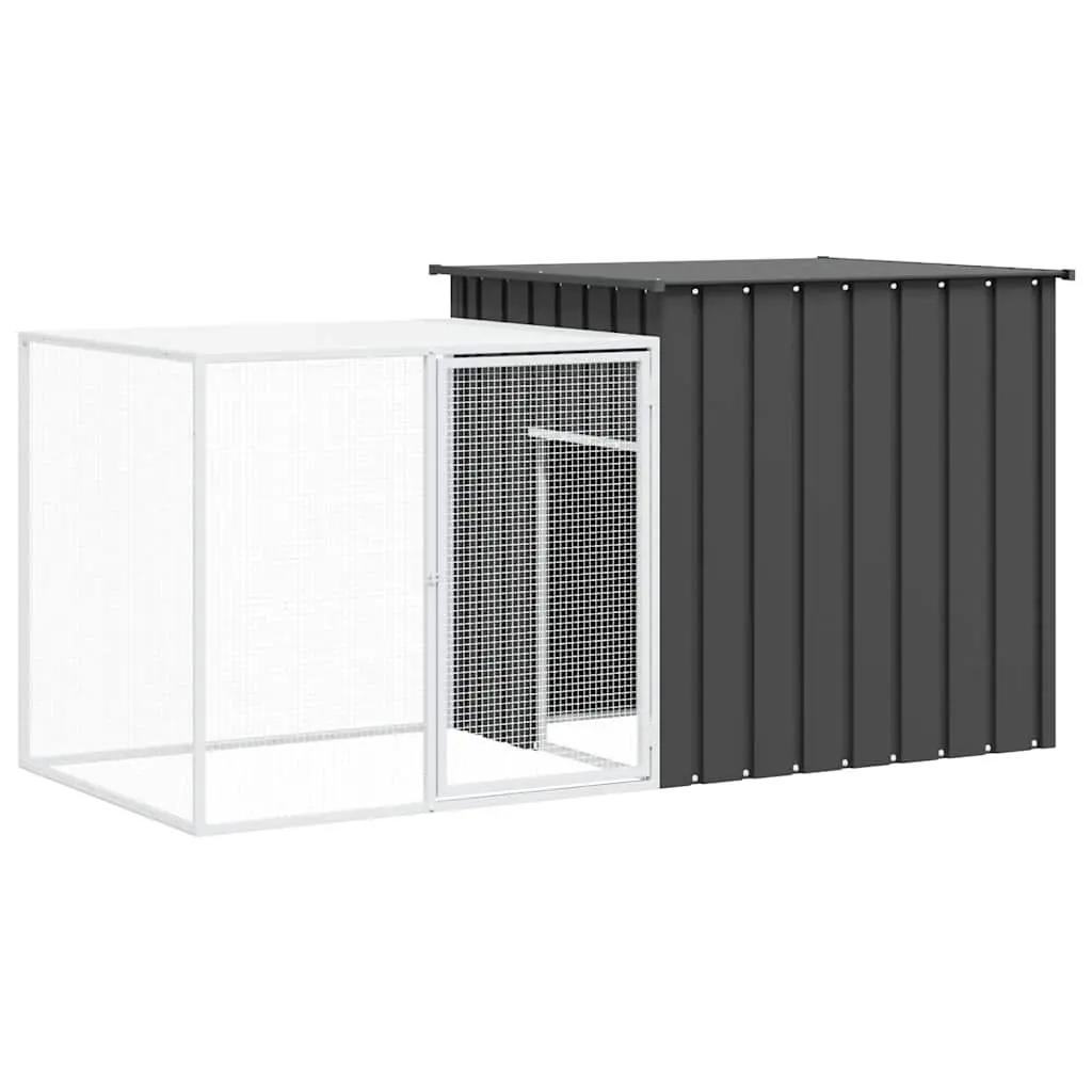 Rabbit Cage Hutch Galvanised Steel Mesh Anthracite 200x91x100cm