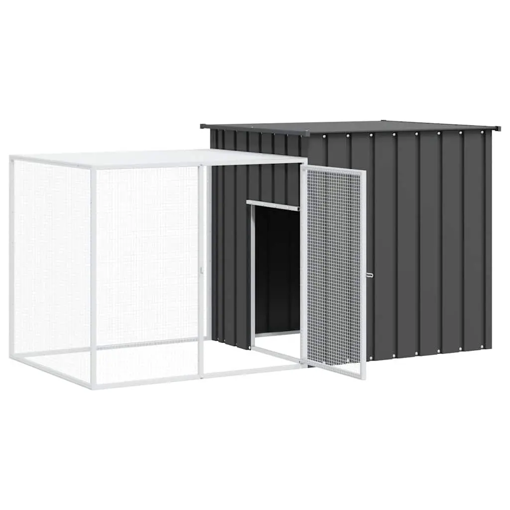Rabbit Cage Hutch Galvanised Steel Mesh Anthracite 200x91x100cm