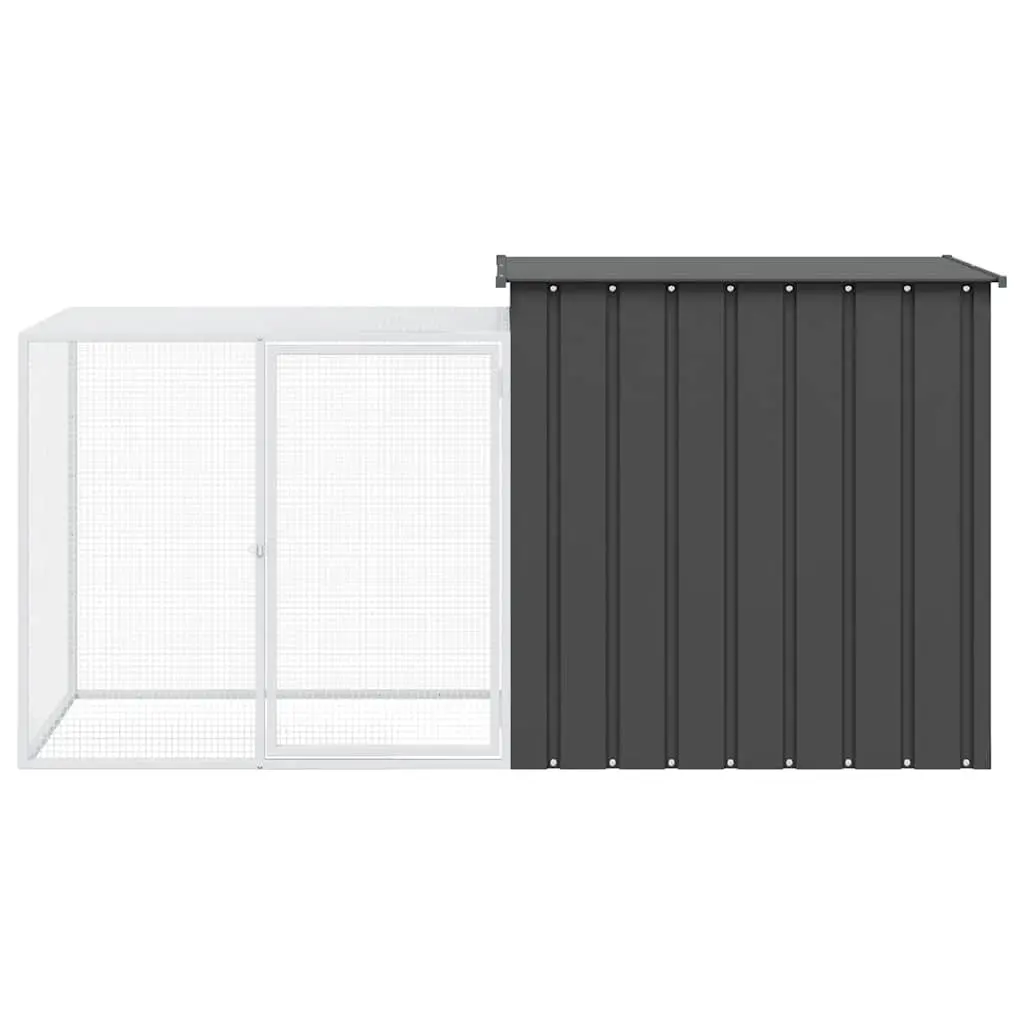 Rabbit Cage Hutch Galvanised Steel Mesh Anthracite 200x91x100cm