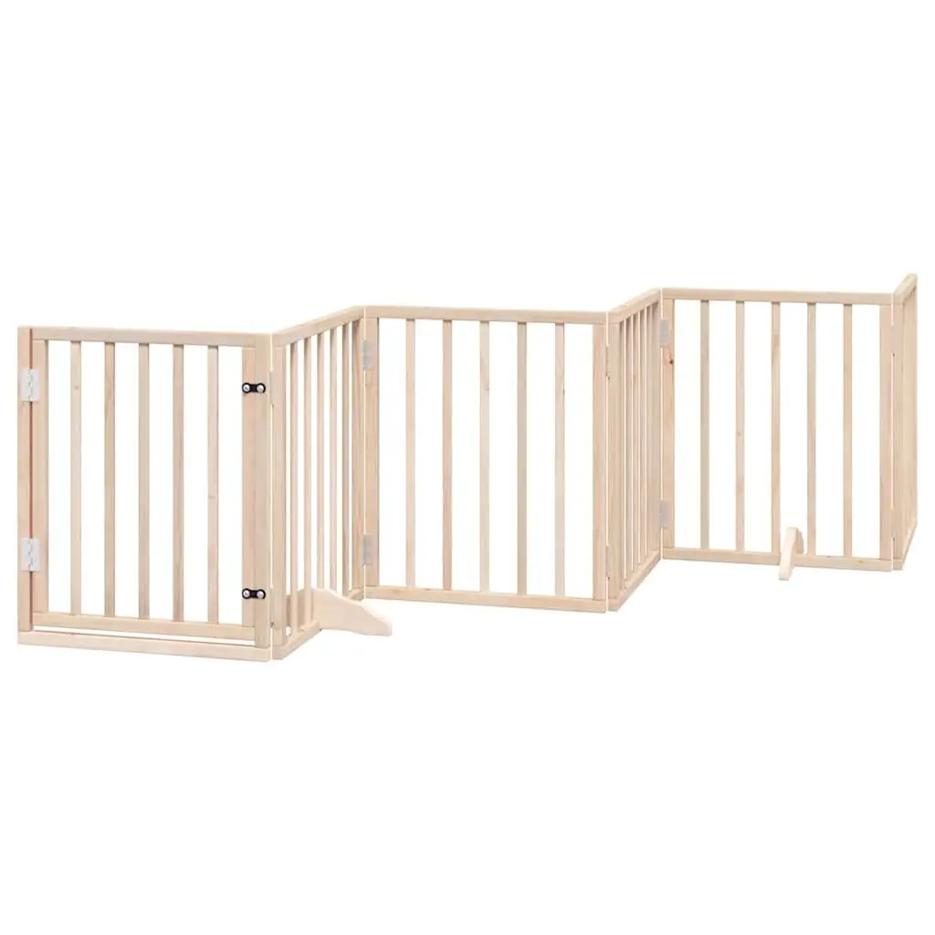 Dog Gate Foldable 15 Panels 750cm Poplar Wood Pet Pen Door Enclosure Barrier