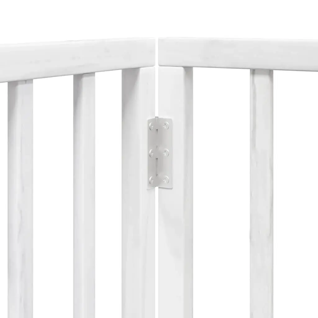 Dog Gate Foldable 15 Panels White Poplar Wood Pet Safety Barrier Door Enclosure