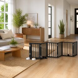 Your Friendly Foldable Dog Gate with Door, 9 Panels
