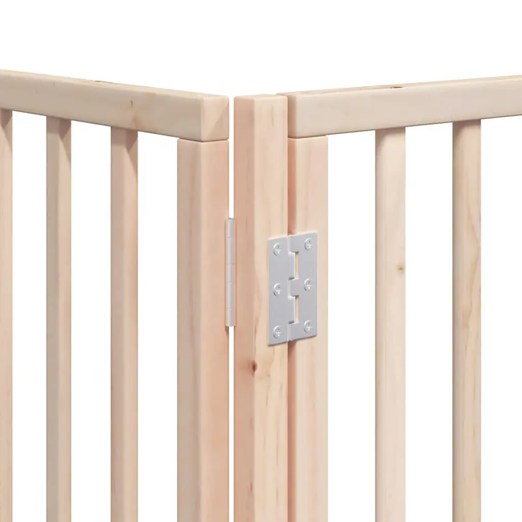 Dog Gate Foldable 10 Panels 800cm Poplar Wood Pet Safety Barrier with Door Locks