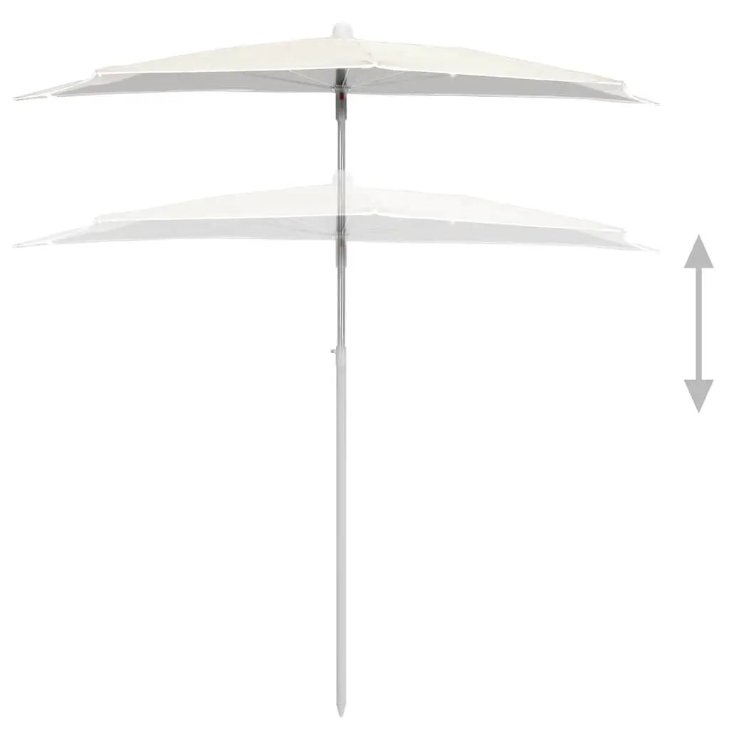 Half Round Garden Parasol UV Protective Easy Open Close 180 x 90 cm